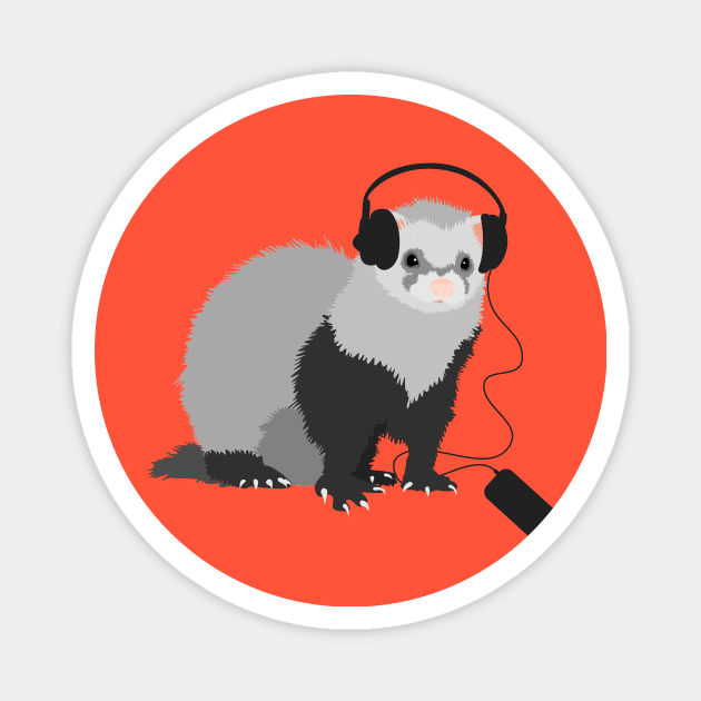 Music Loving Ferret Magnet by Boriana Giormova